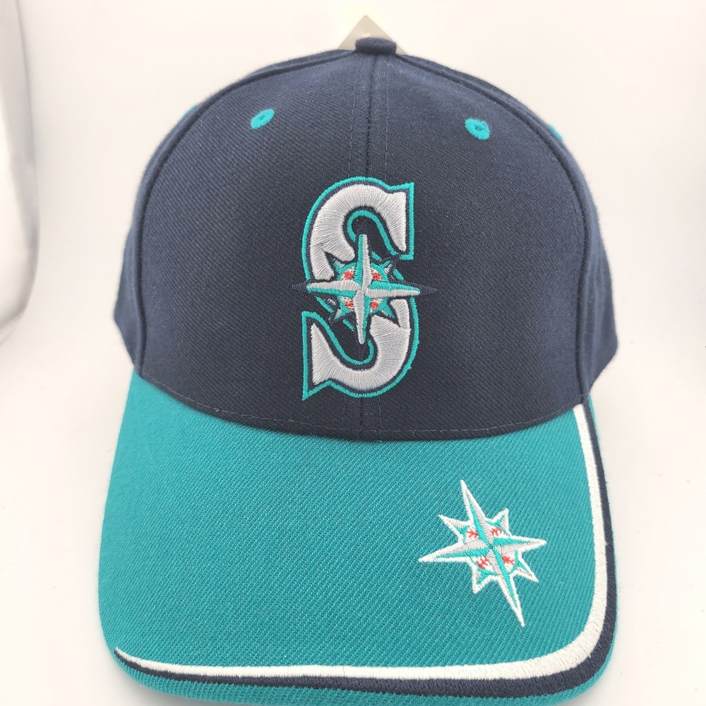 Twins Enterprise Seattle Mariners MLB Baseball Hat Mens OSFA Navy Teal Cap NWT